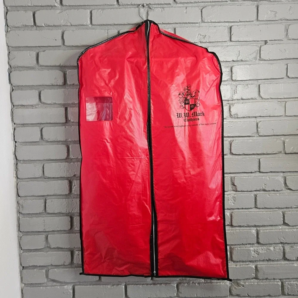 Vintage W.W. Mark Clothiers Red Vinyl Garment Bag